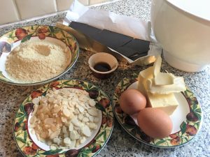 My mis en place raedy for my Choclate Cake